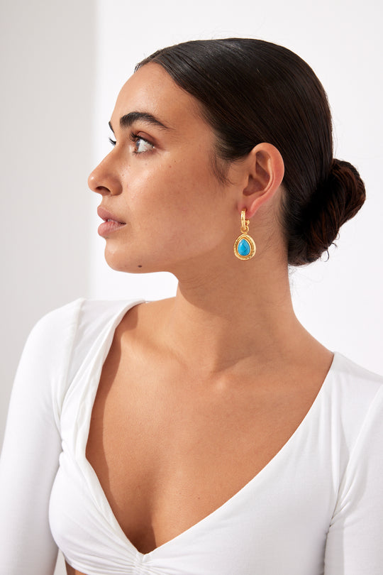 Ines Earrings Blue Turquoise