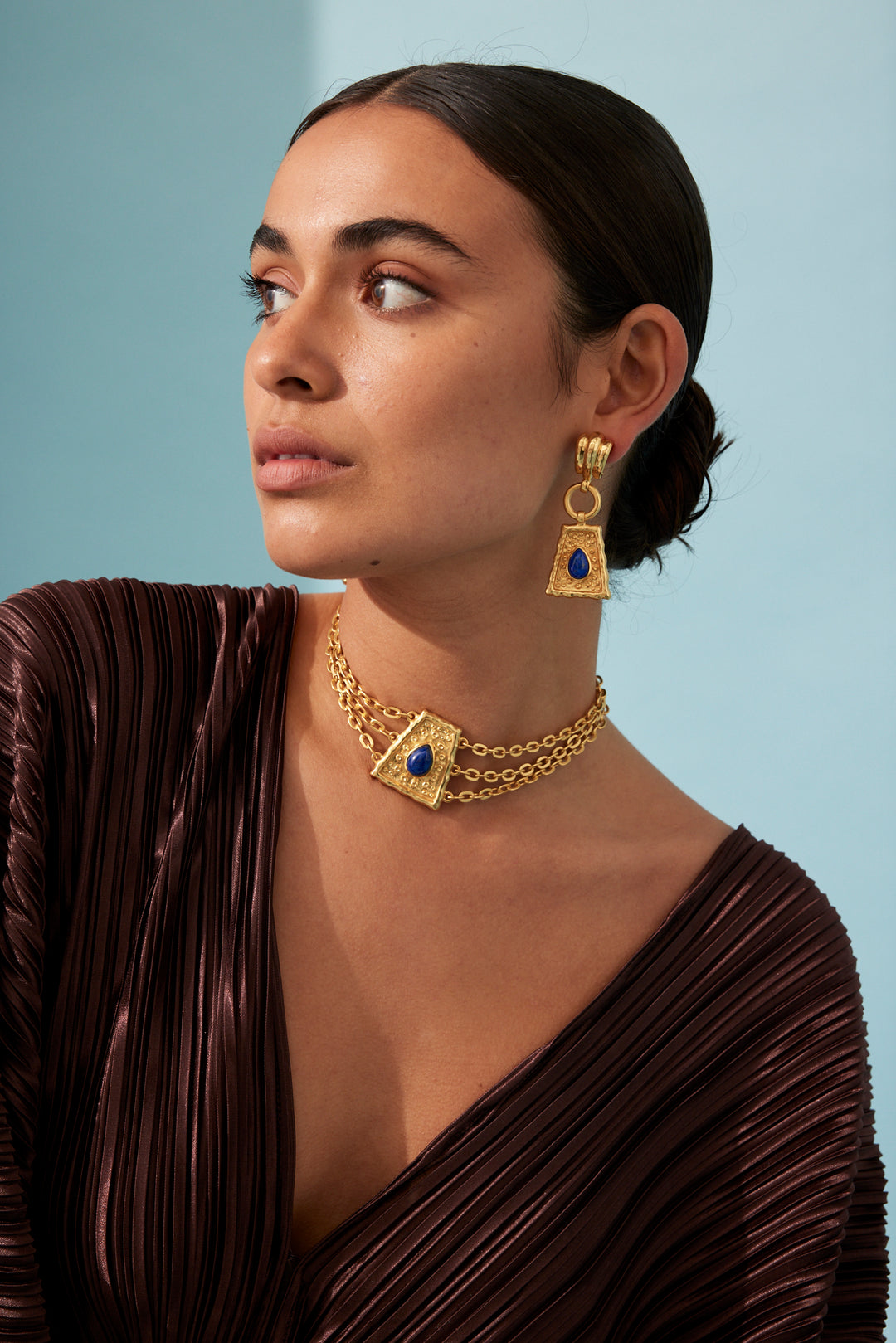 Mayan Earrings Lapis