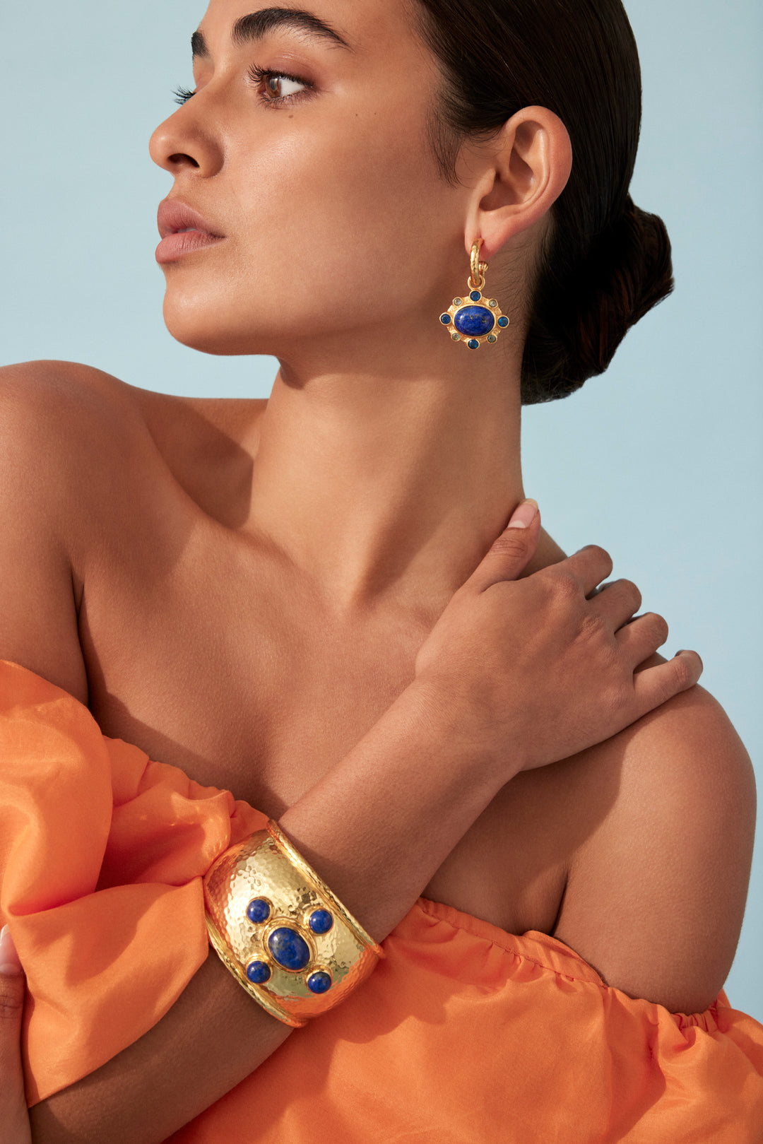 Laia Earrings Lapis & Blue Quartz