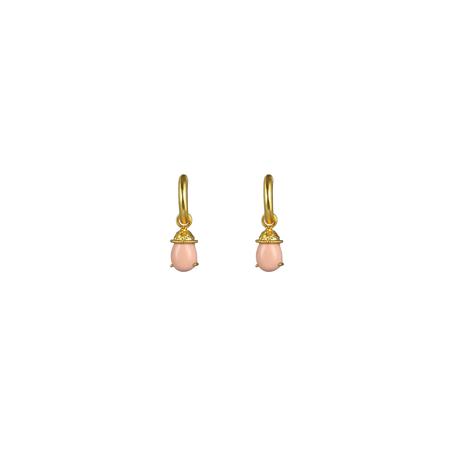 Jewel Earrings Pink Coral (2 in 1 with removable charm)