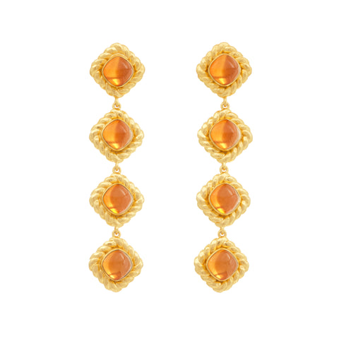 Annabella Earrings Orange Citrine Quartz
