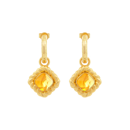 Pia Earrings Yellow Citrine Quartz
