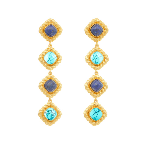 Annabella Earrings Turquoise & Lapis