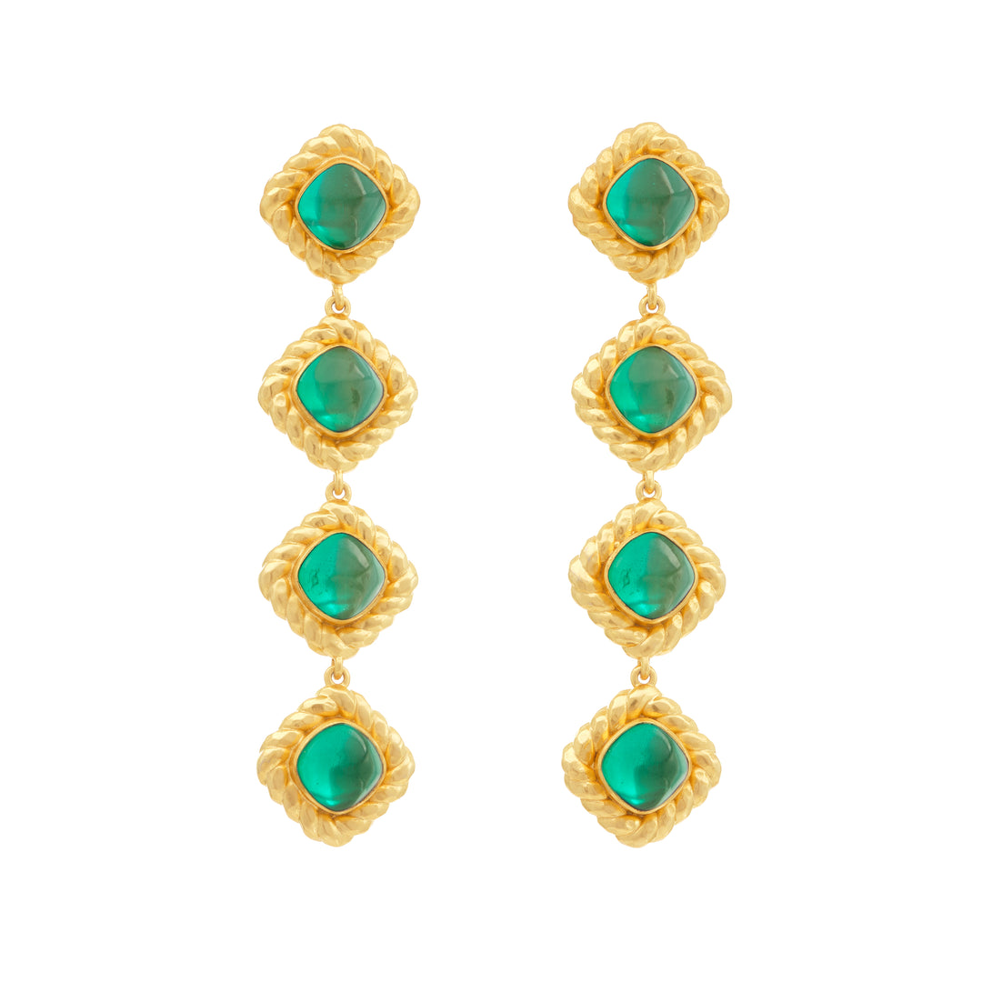 Annabella Earrings Emerald Green Quartz