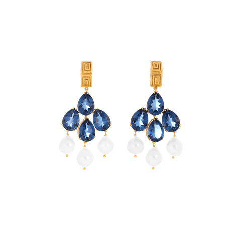 Mykonos Earrings Sapphire Quartz