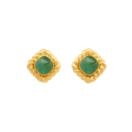 Antonia Earrings Emerald Green Quartz