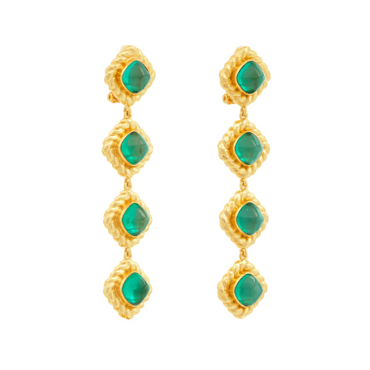 Annabella Earrings Emerald Green Quartz