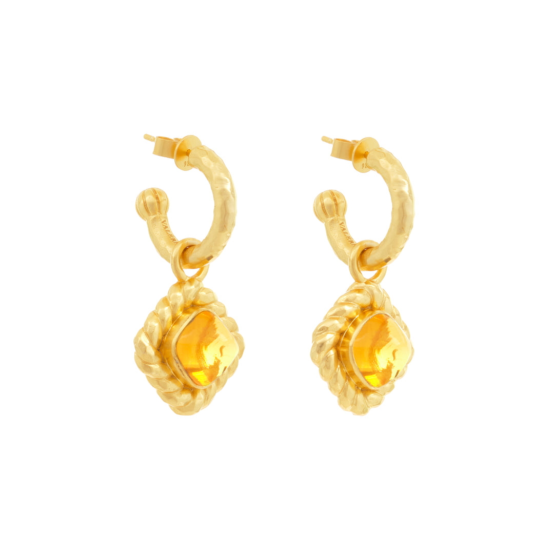 Pia Earrings Yellow Citrine Quartz