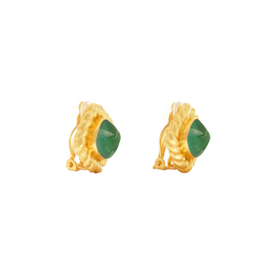 Antonia Earrings Emerald Green Quartz