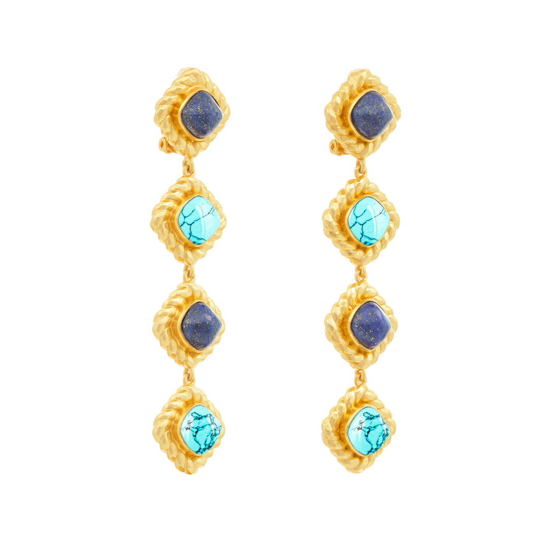Annabella Earrings Turquoise & Lapis