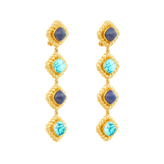 Annabella Earrings Turquoise & Lapis