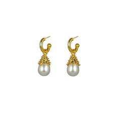 Anahita Earrings Pearl (2 in 1 with removable charm)