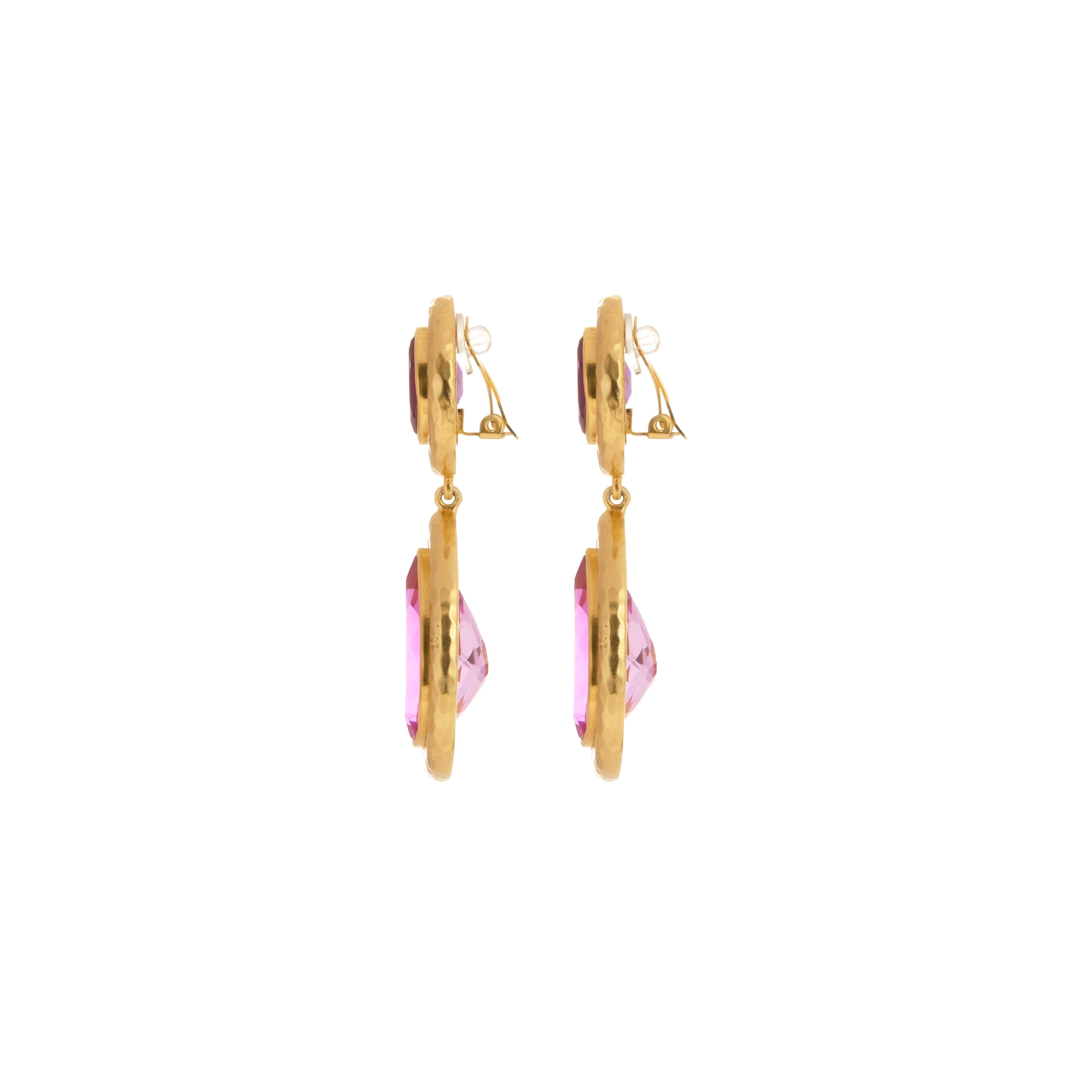 Santorini Earrings Amethyst Quartz & Pink Quartz