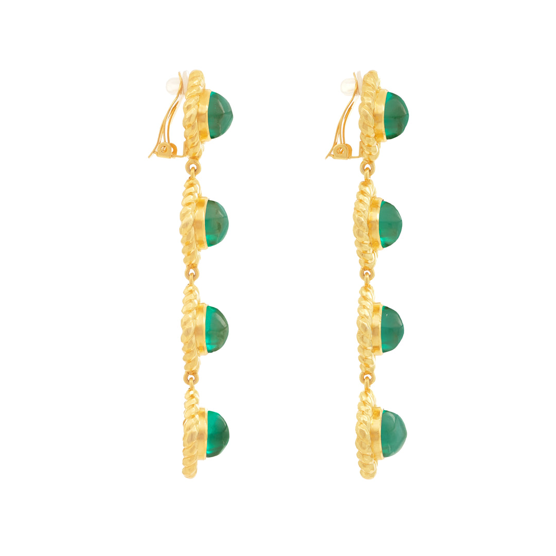 Annabella Earrings Emerald Green Quartz