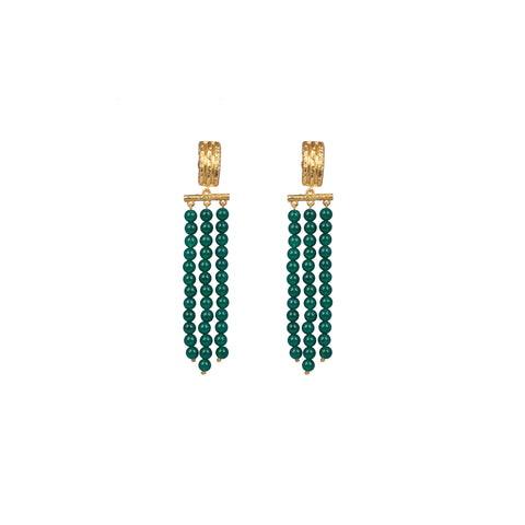 Midori Earrings Dark Green Jade