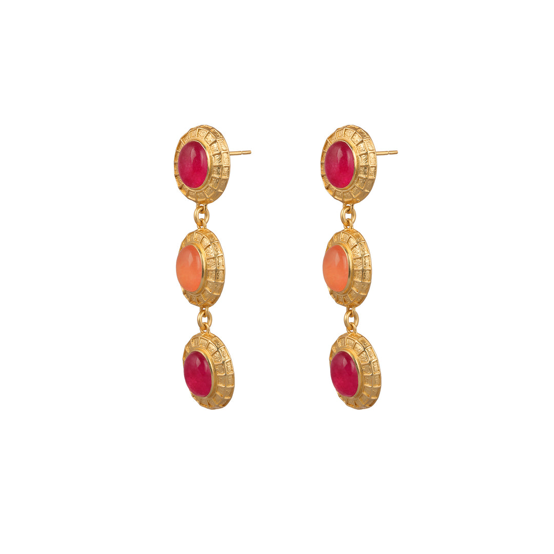 Whitney Earrings Pink Jade