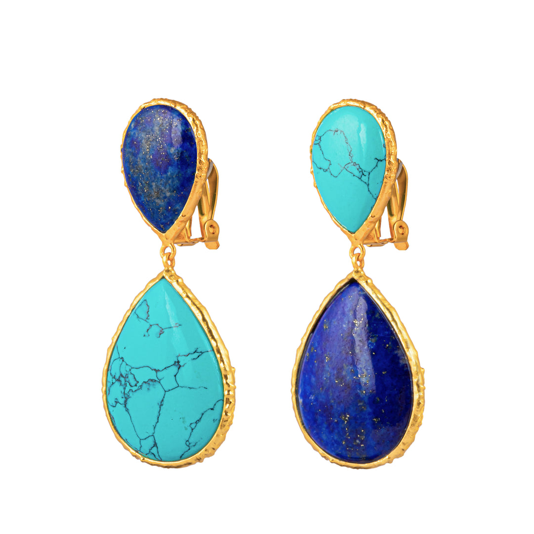 Malibu Earrings Turquoise & Lapis