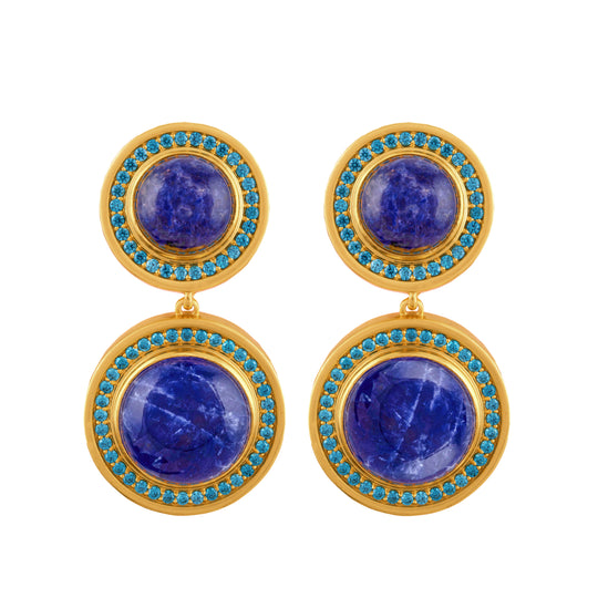 Aloha Earrings Sodalite & Topaz Quartz