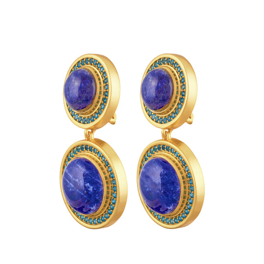 Aloha Earrings Sodalite & Topaz Quartz