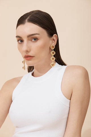 Annabella Earrings Orange Citrine Quartz
