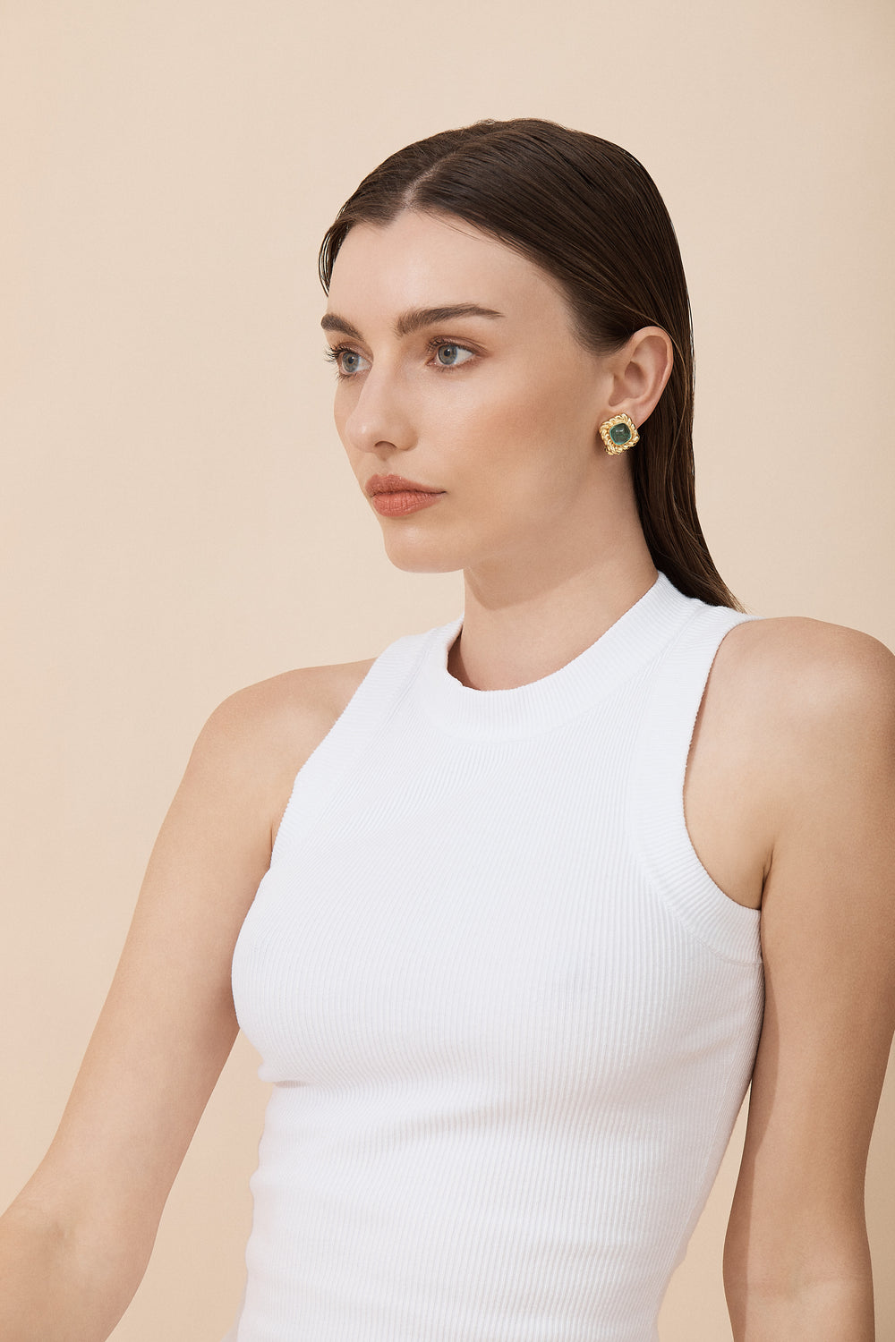 Antonia Earrings Emerald Green Quartz