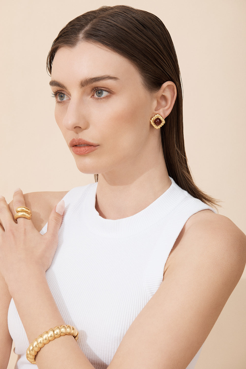 Antonia Earrings Ruby Quartz