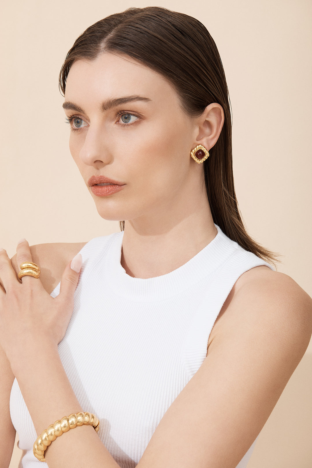 Antonia Earrings Ruby Quartz