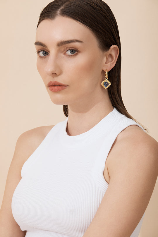 Pia Earrings Blue Sapphire Quartz