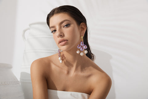 Mykonos Earrings Amethyst Quartz