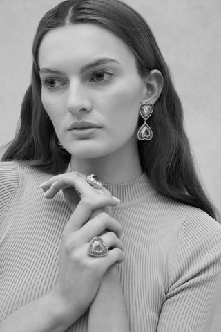 Forever Earrings Rose Quartz & Indian Pink Crystal
