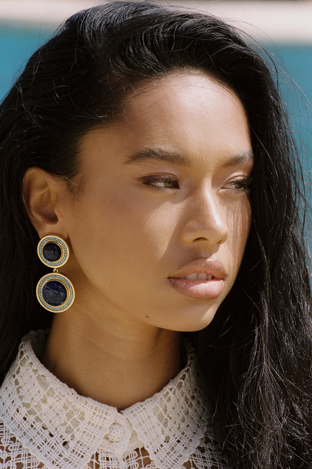 Aloha Earrings Sodalite & Topaz Quartz